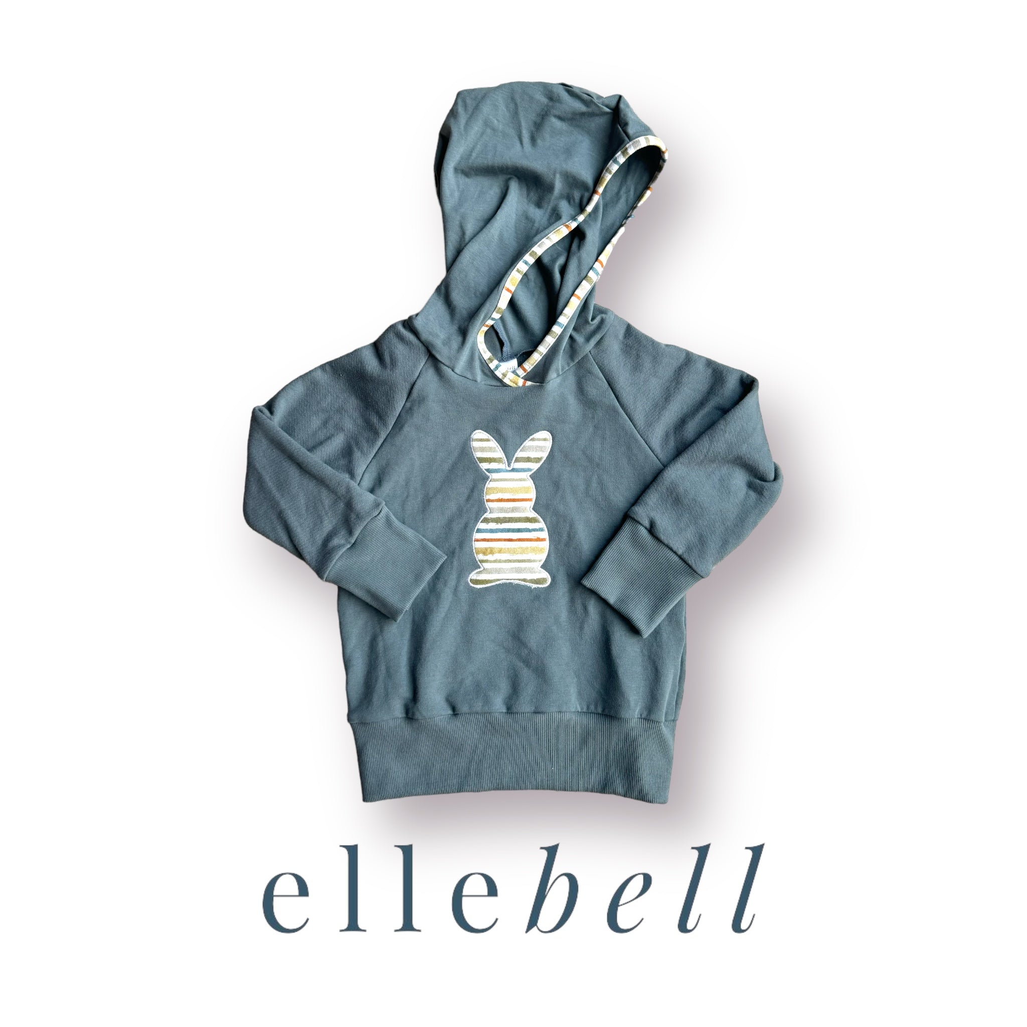 Bunny Hoodie - Dusty Blue – Ellebell Design Company