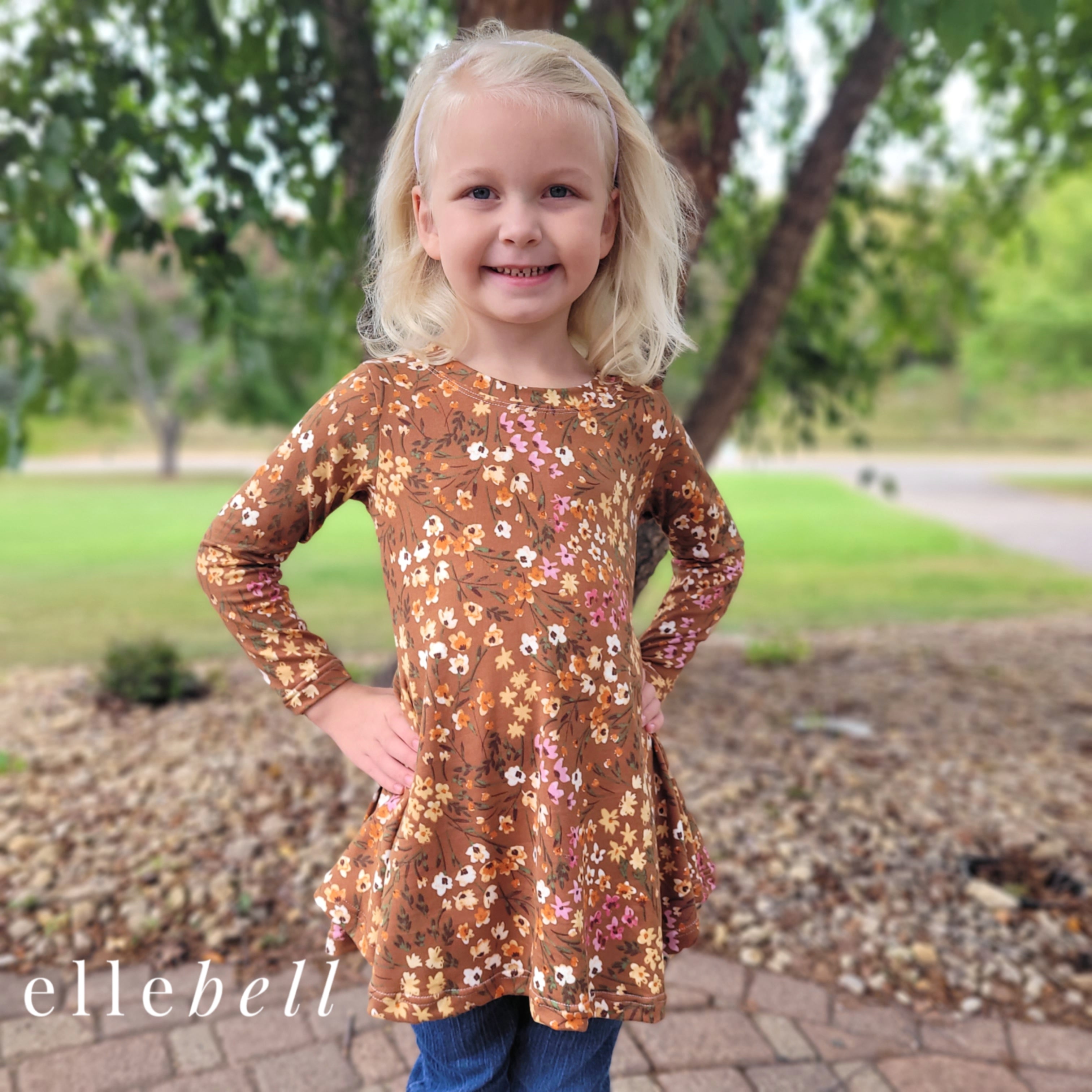 Daisy Tunic - Gingerbread Floral – Ellebell Design Company