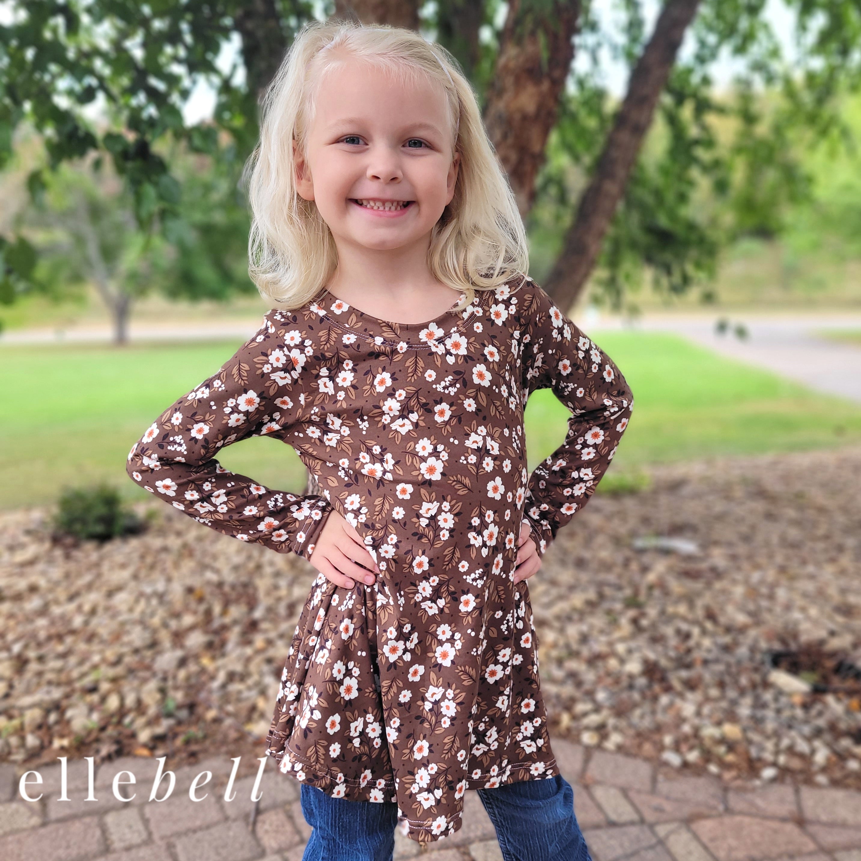 Daisy Tunic - Hot Chocolate – Ellebell Design Company